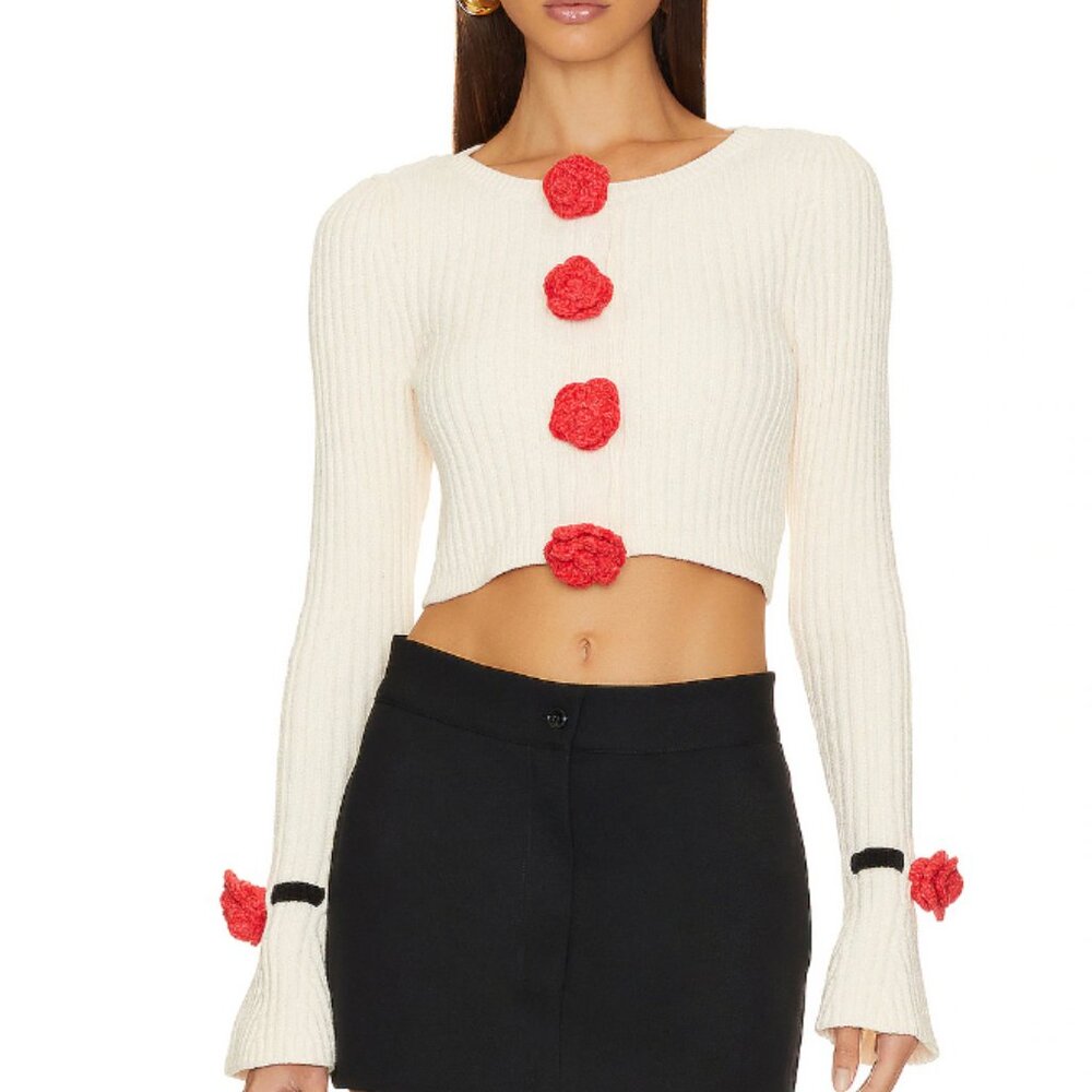 For Love & Lemons Roxana Cardigan in White